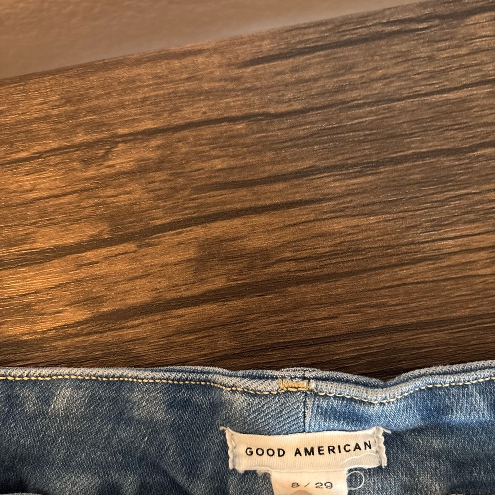 Good American good legs crop mini boot jeans size waist 29 - Picture 4 of 5